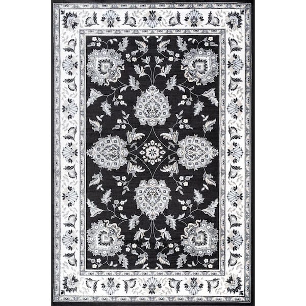 Cherie French Cottage Black/Cream 8 ft. x 10 ft. Area Rug