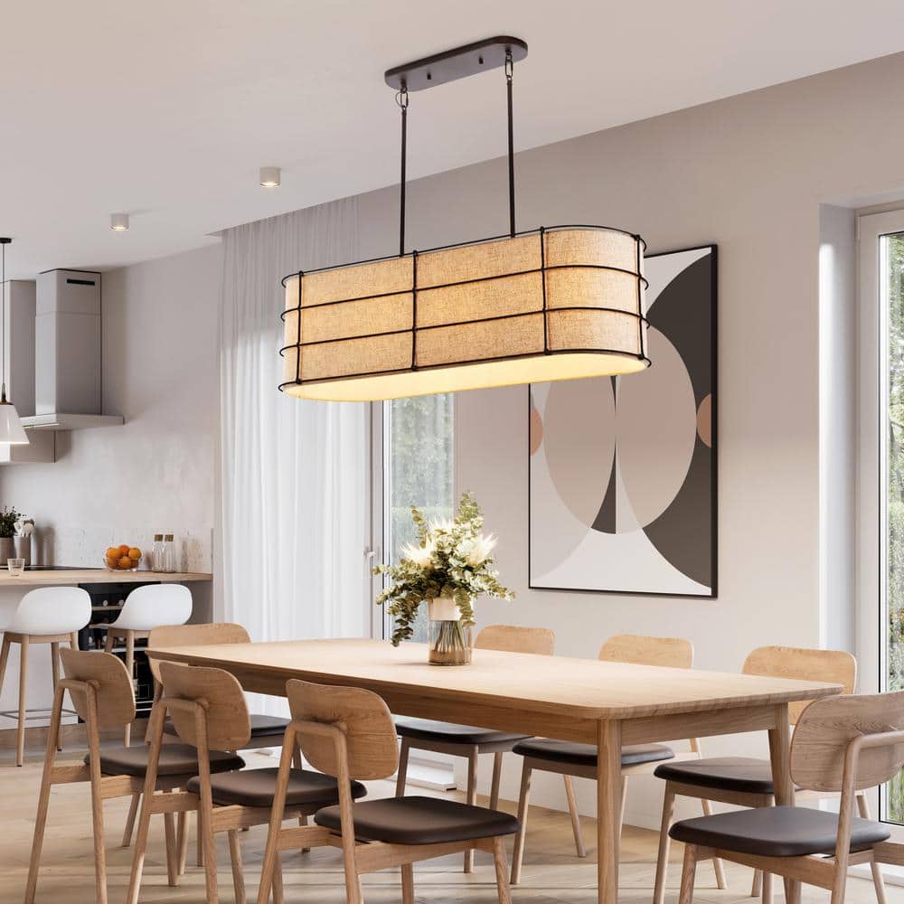 Chadwick 42" Rustic Farmhouse LED Linear Pendant in Oil-Rubbed Bronze