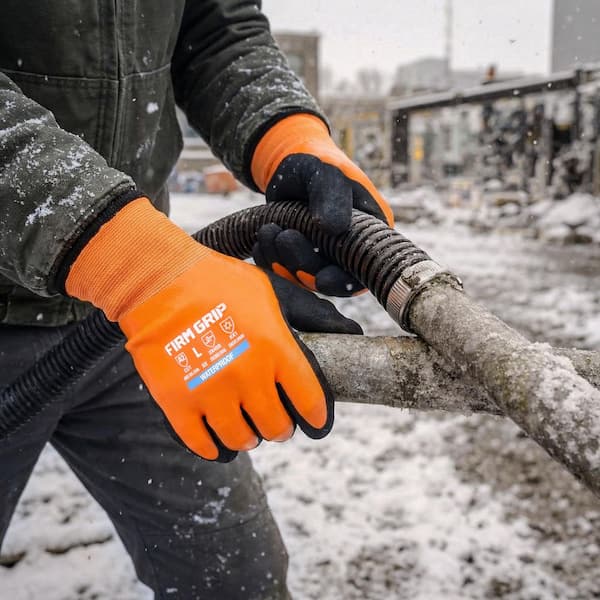 FIRM GRIP Extra Large Winter Waterproof Double Coated Latex