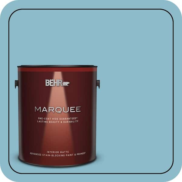 BEHR MARQUEE 1 gal. #S460-3 Blue Echo One-Coat Hide Matte Interior Paint & Primer