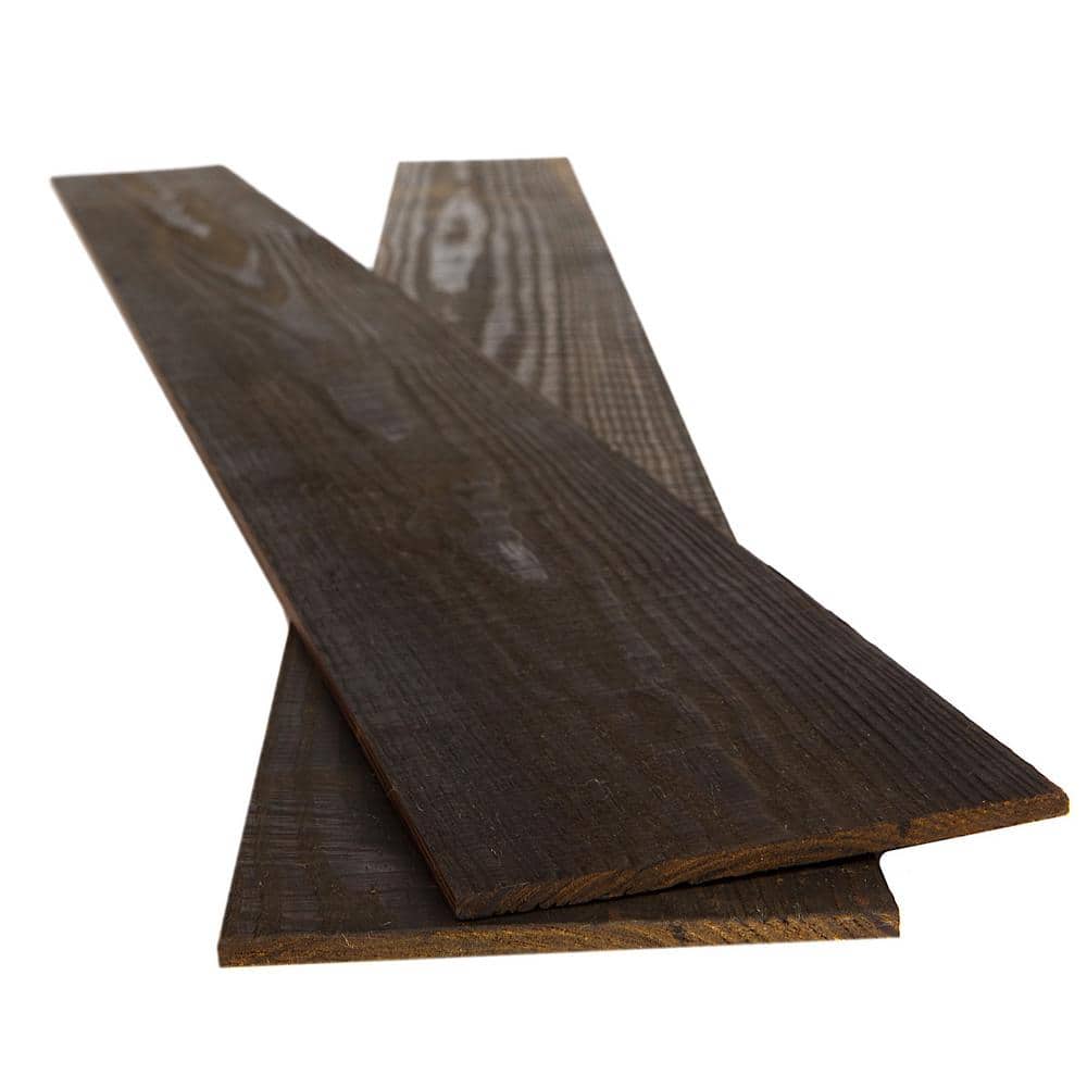 Ebony Pine 4 ft. Distressed Barn Wood Wall Planks (6-Pack)