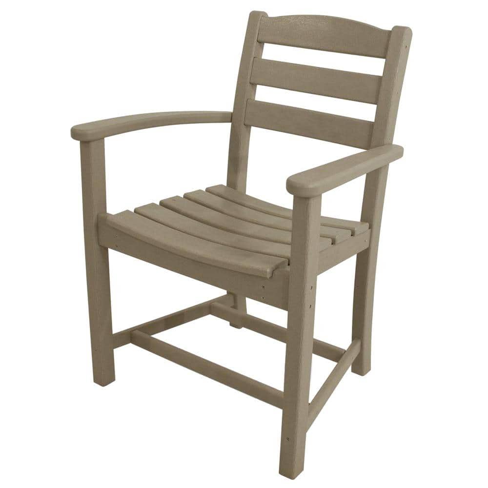 POLYWOOD La Casa Cafe Sand All-Weather Plastic Outdoor Dining Arm Chair -  TD200SA