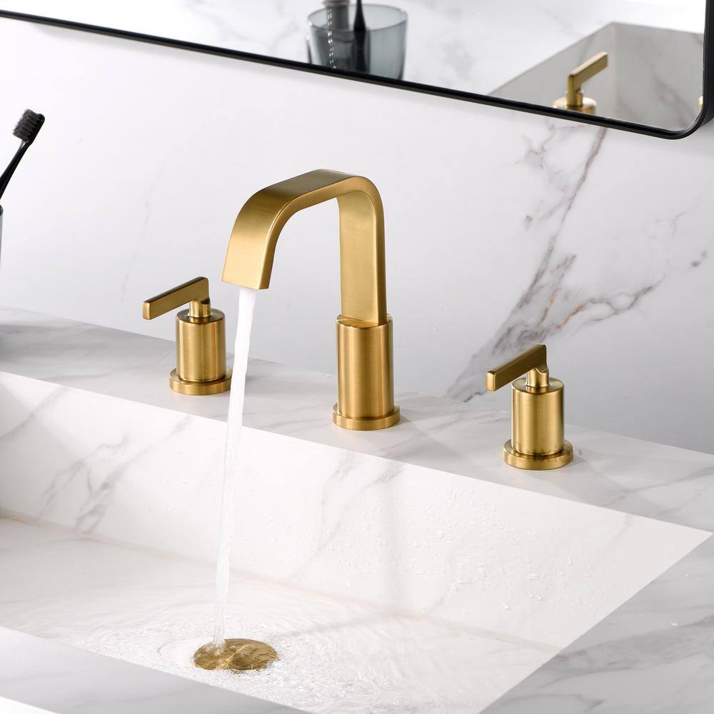 Bronze 2-Handle Widespread Bathroom Faucet with Drain Assembly