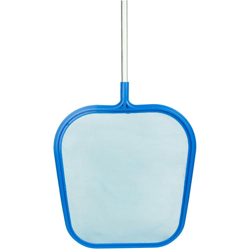 Blue Polypropylene Pool Leaf Skimmer with 4-Foot Aluminum Pole