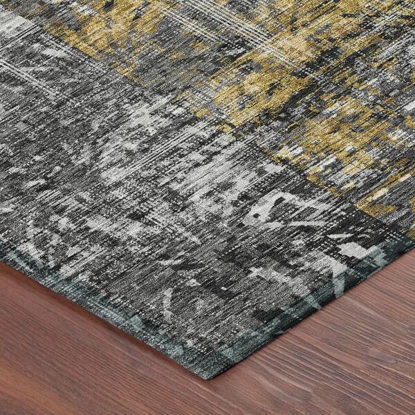 Chantille Machine Washable Indoor/Outdoor Abstract ACN2785 Black 2 ft. x 3 ft. Accent Rug