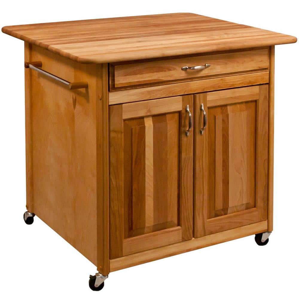 Catskill Craftsmen Natural Wood Kitchen Cart with Storage -  63037