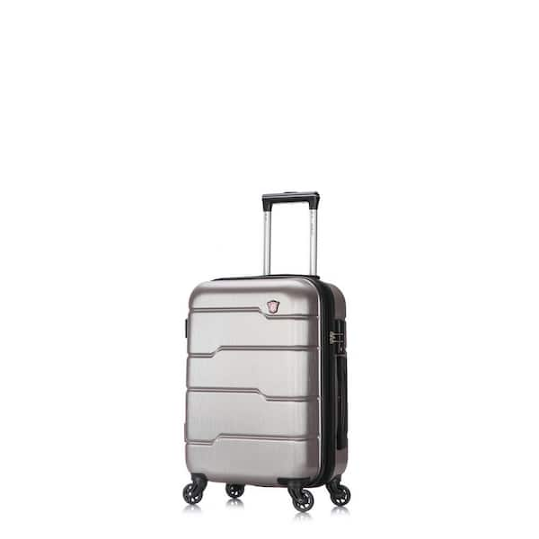 DUKAP Rodez Lightweight Hardside Carry On Spinner Suitcase - Silver