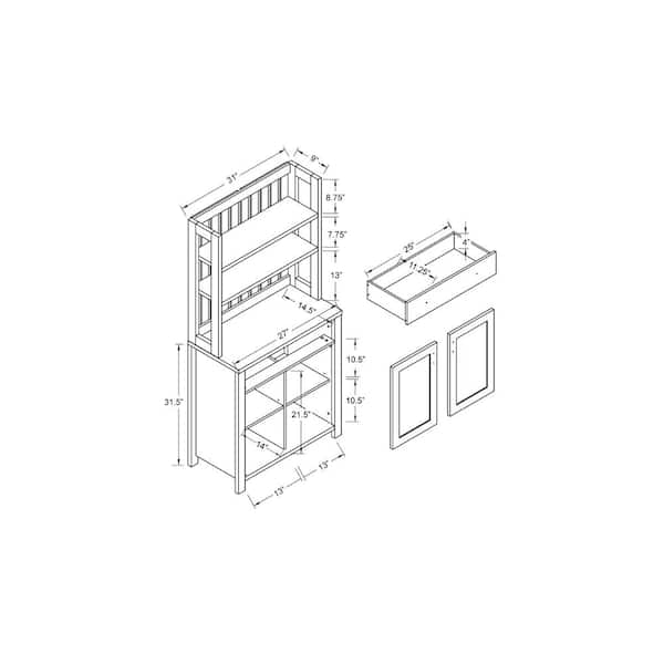 Hooseng Yeekar 16.1 in. W x 12.2 in. D x 63.5 in. H Metal and MDF