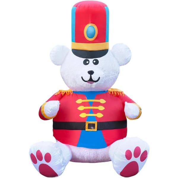 Holidayana 7 ft. Tall Giant Inflatable Holiday Nutcracker Bear Yard Decoration