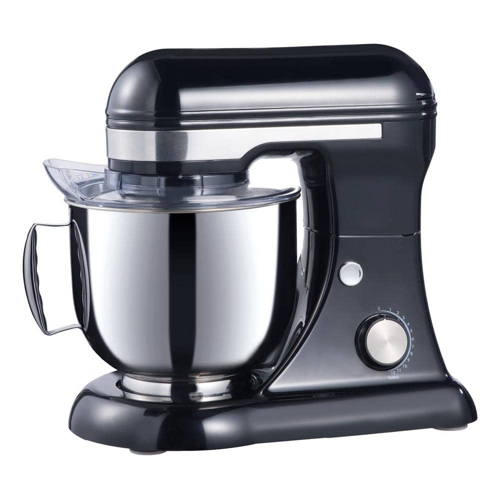 5.3 qt. 12-Speed Stand Mixer with Dough Hook, Black – Versatile Kitchen A
