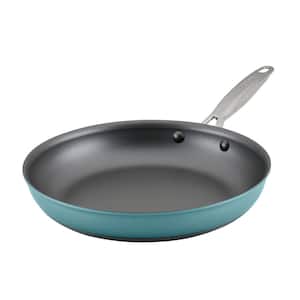 Achieve 12 in. Hard Anodized Aluminum Nonstick Frying Pan in Teal
