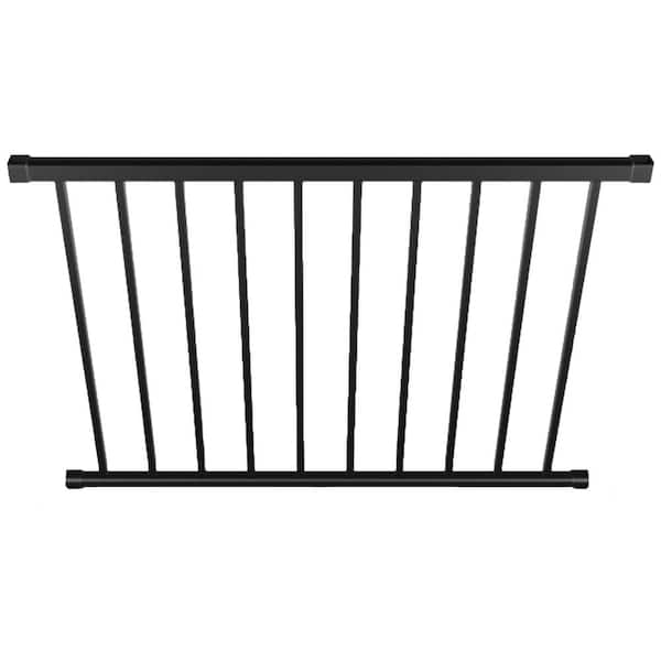Contemporary 4 ft. x 36 in. Black Fine Textured Aluminum Level Rail Kit