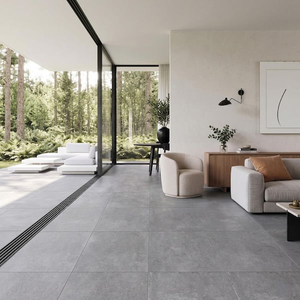 Ambience Natural Gray Matte 24 in. x 24 in. x 10mm Porcelain Floor and Wall Tile (15 PCS/60 .sq. ft./Pallet)