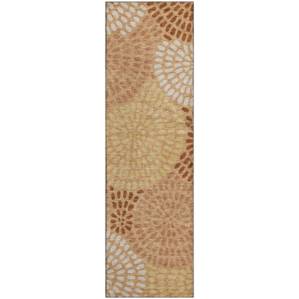 Mayfield Premium Machine Washable Abstract AMF2492 Copper 2 ft. x 7 ft. Runner Rug price history on PriceWatchPro
