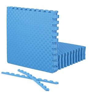 Blue 24 in. W x 24 in. L x 0.5 in. T EVA Foam Tatami Pattern Gym Flooring Mat (18 Tiles/Pack) (72 sq. ft.)