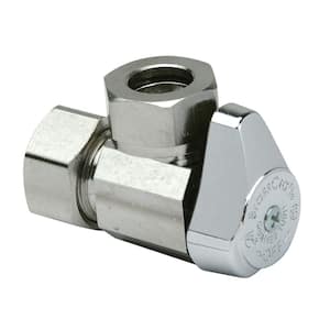 1/2 in. Compression Inlet x 7/16 in. and 1/2 in. Slip-Joint Outlet 1/4-Turn Angle Valve