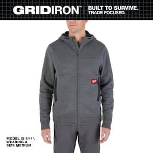 Milwaukee Men's X-Large Gray GRIDIRON Full-Zip Hoodie M250G-XL