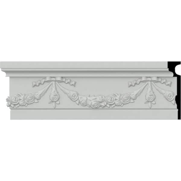 Ekena Millwork SAMPLE - 1-5/8 in. x 12 in. x 7-1/8 in. Polyurethane Floral Swag Chair Rail Moulding