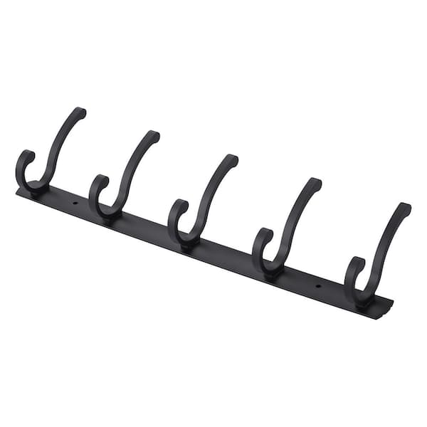Wall Mounted Coat Rack J-Hook Robe/Towel Hook in Matte Black