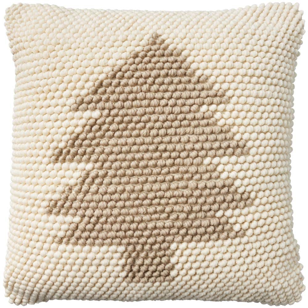 NUBE Agnes Beige Chinchilla Faux Fur Throw Pillow (18 in. x 18 in.)  PIL-RSPBG5050 - The Home Depot