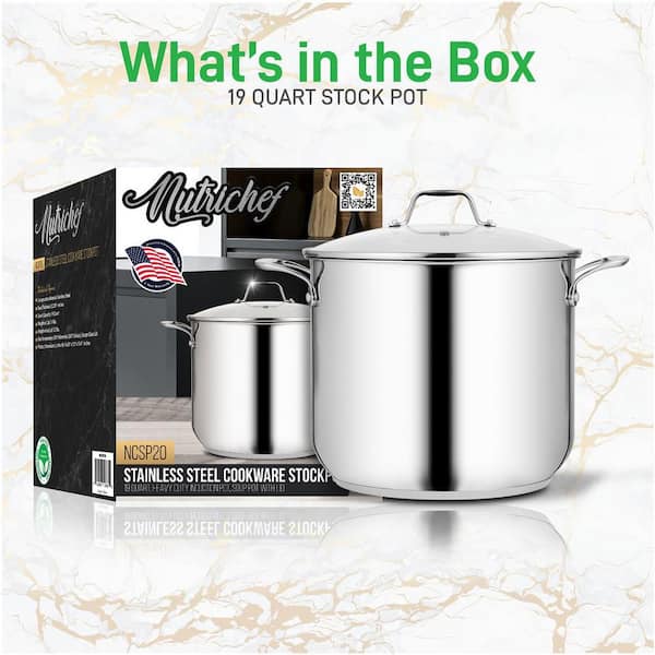 5-Quart Stainless Steel Stock Pot - Food Grade Stainless Steel Heavy Duty  Induction - Stock Pot, Stew Pot, Steamer,Simmering Pot, Soup Pot with