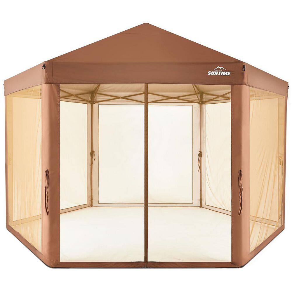 13 ft. x 13 ft. Outdoor Patio Hexagon Gazebo, Pop Up Instant Canopy, Garden