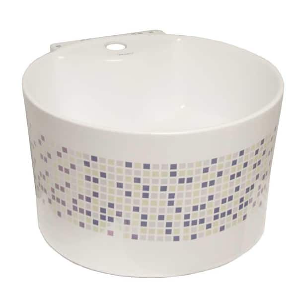 Whitehaus Collection Isabella Round Wall-Mounted Bathroom Sink in White