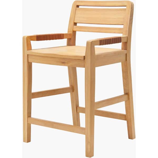 Livabliss Brenton 37 in. H Brown Low Back Wood 1 Set of Included