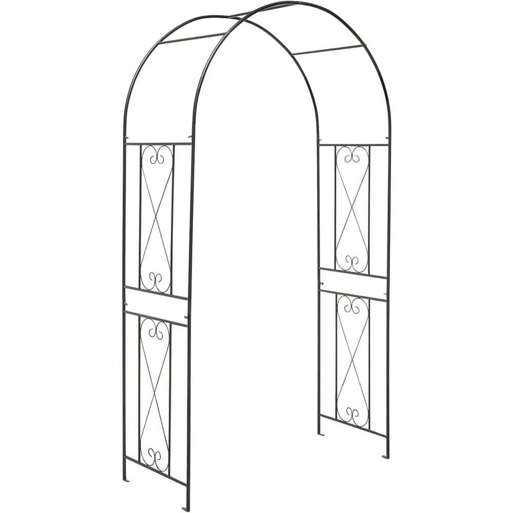 ATENGNES 87 in. x 47.5 in. Outdoor Metal Pergola Trellis with Stakes ...