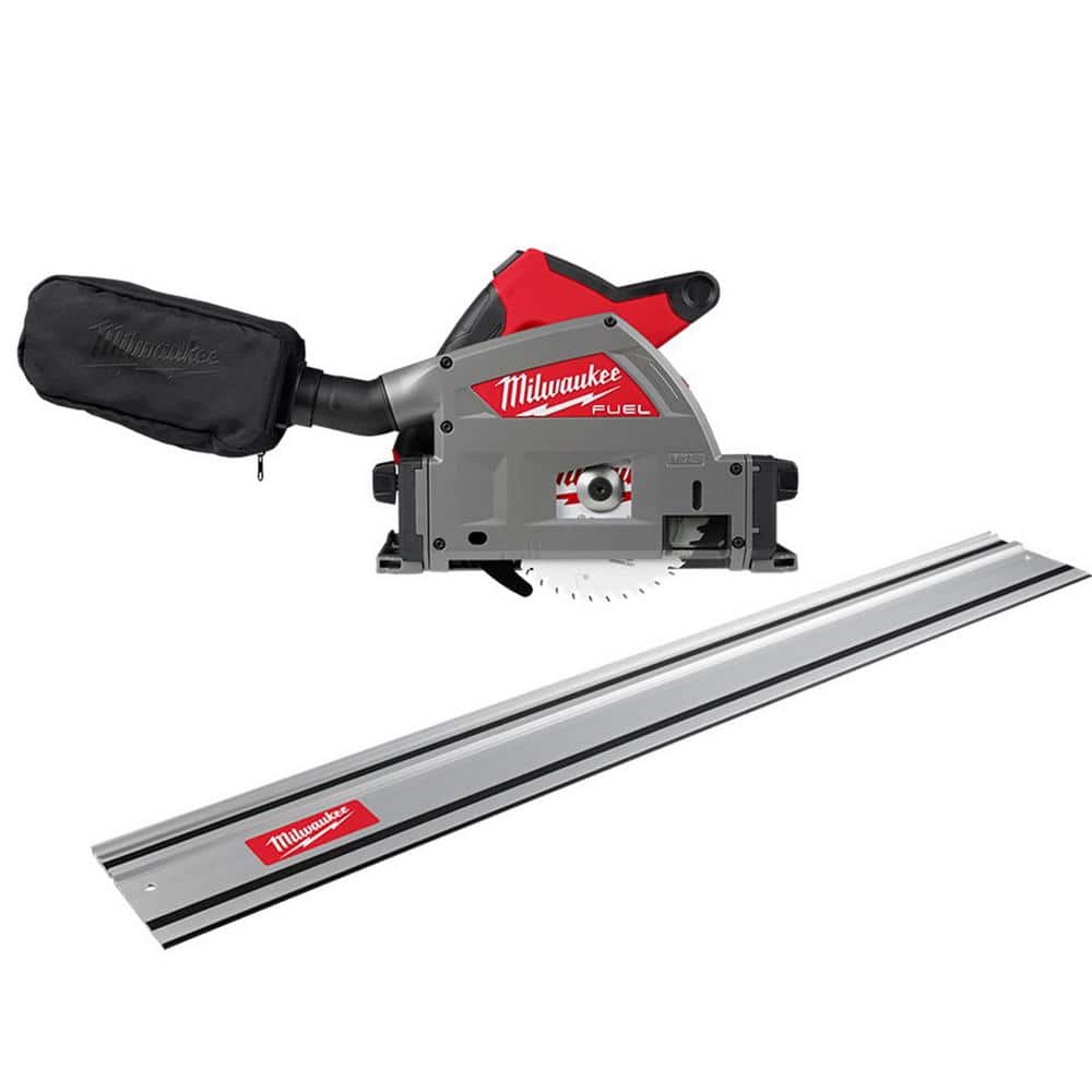 Milwaukee M18 FUEL 18V Lithium-Ion Cordless Brushless 6-1/2 in. Plunge Cut Track Saw with 55 in. Track Saw Guide Rail