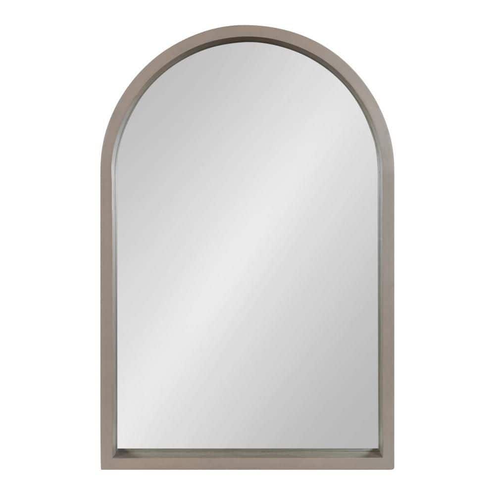 Gray Arched Wood Frame Vanity Mirror, 20 x 30