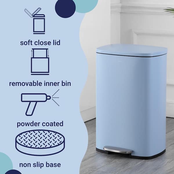 happimess Connor 13 Gal. Rose Gold Rectangular Trash Can with Soft-Close  Lid and Free Mini Trash Can HPM1006D - The Home Depot