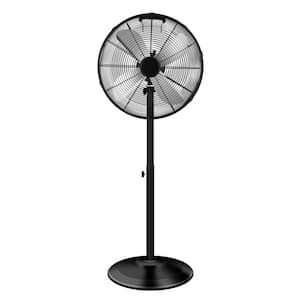 17 in. 3 Fan Speeds Heavy Duty Pedistal Fan in Black with Adjustable height and 75° Oscillating
