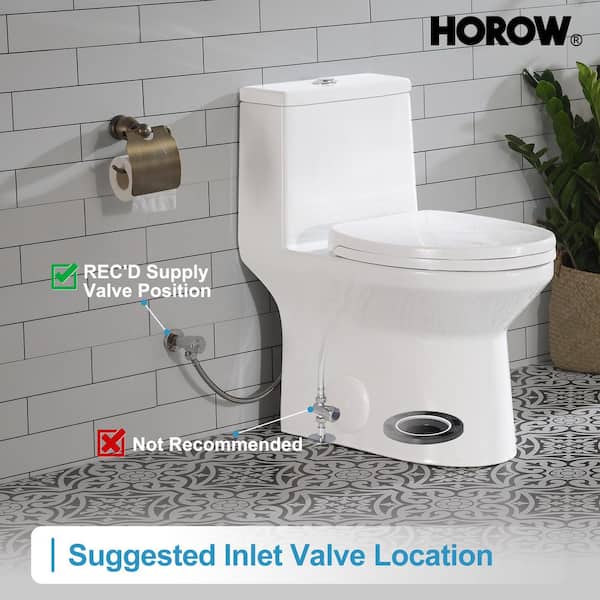 HOROW 1-piece 0.8 GPF/1.28 GPF High Efficiency Dual Flush