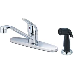 Elite Single-Handle Standard Kitchen Faucet with Side Sprayer in Brushed Nickel