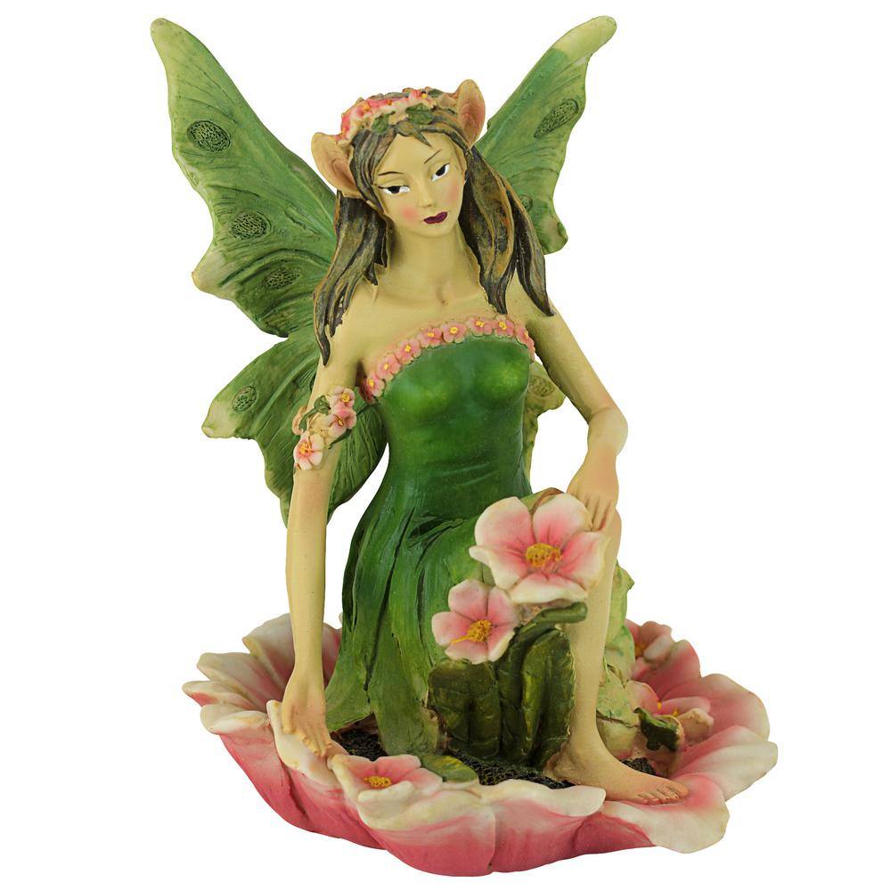 Design Toscano 9 in. H Fairy of Acorn Hollow Green Statue QM175891 ...