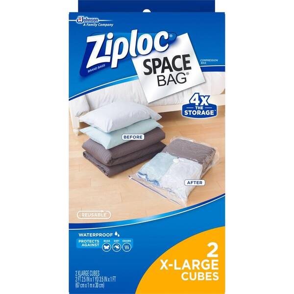 Ziploc Xlarge Plastic Cube Space Bag Combo 3-2/pack