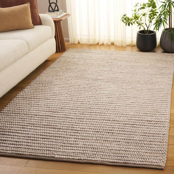 Natura 5 ft. x 8 ft. Taupe/Ivory Striped Solid Marle Area Rug