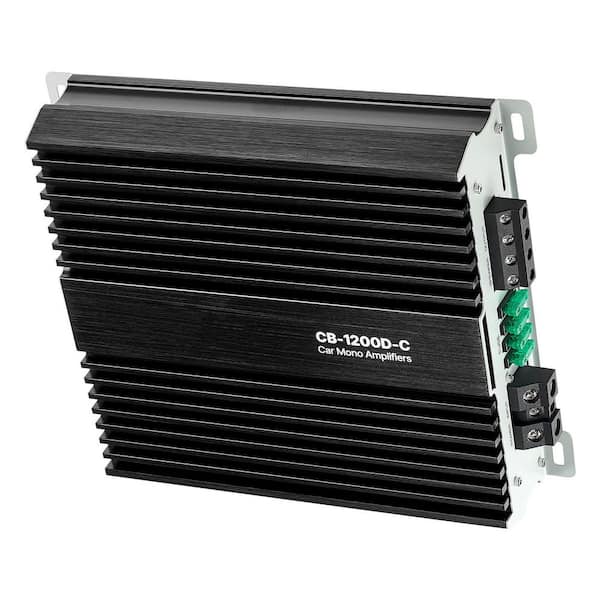 Monoblock Car Amplifier, 1200W RMS MAX, 1/2/4 Ohm Stable, 1-Channel Class D Car Audio Amp with Remote Bass Control