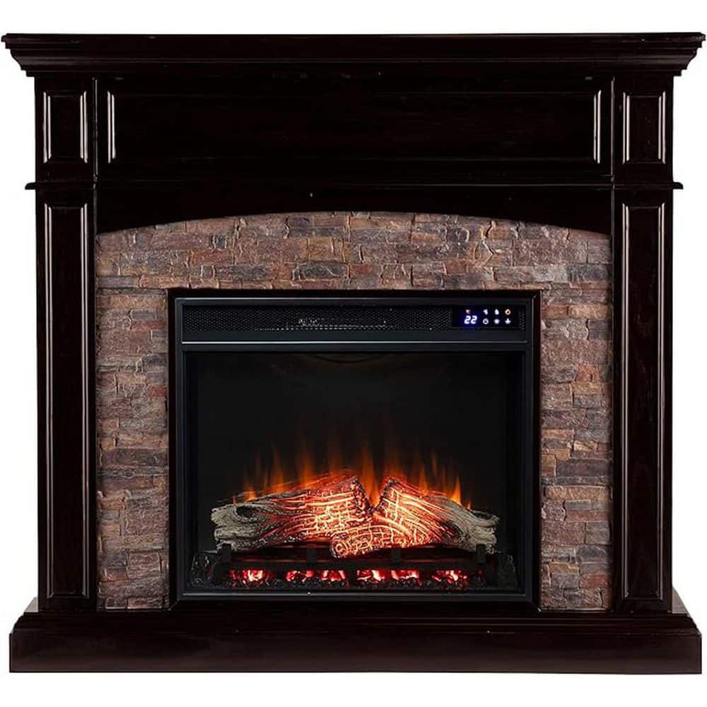 52 in. Freestanding Wooden Smart Electric Fireplace TV Stand in Mahogany designed for a warm and inviting ambiance, price history on PriceWatchPro