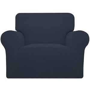 Stretch Chair Sofa Slipcover 1-Piece Couch Sofa Cover Furniture Protector Soft with Elastic Bottom Chair, Dark Blue