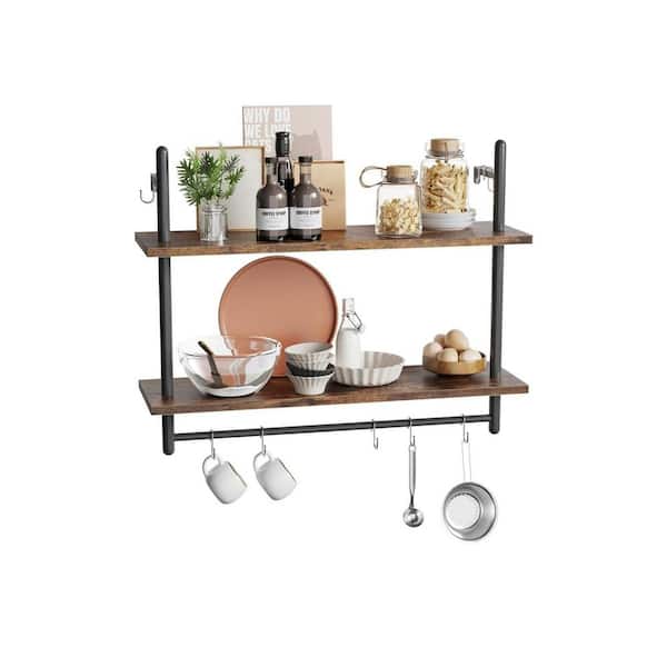 31.5 in. W x 9.4 in. D Brown Brown Decorative Wall Shelf