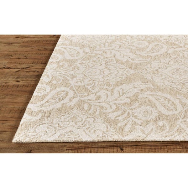 9 ft. x 12 ft. Tan and Ivory Paisley Area Rug