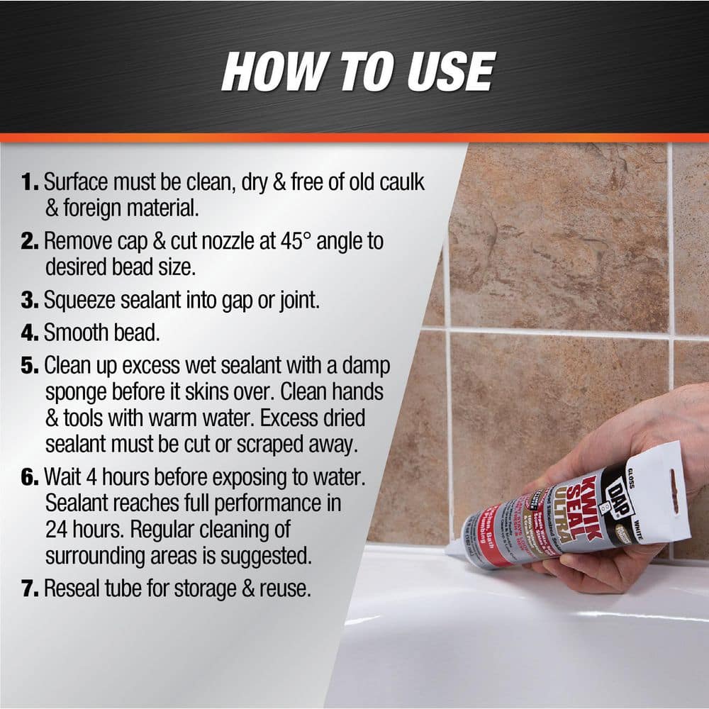 5.5 oz White Silicone Kitchen and Bath Sealant