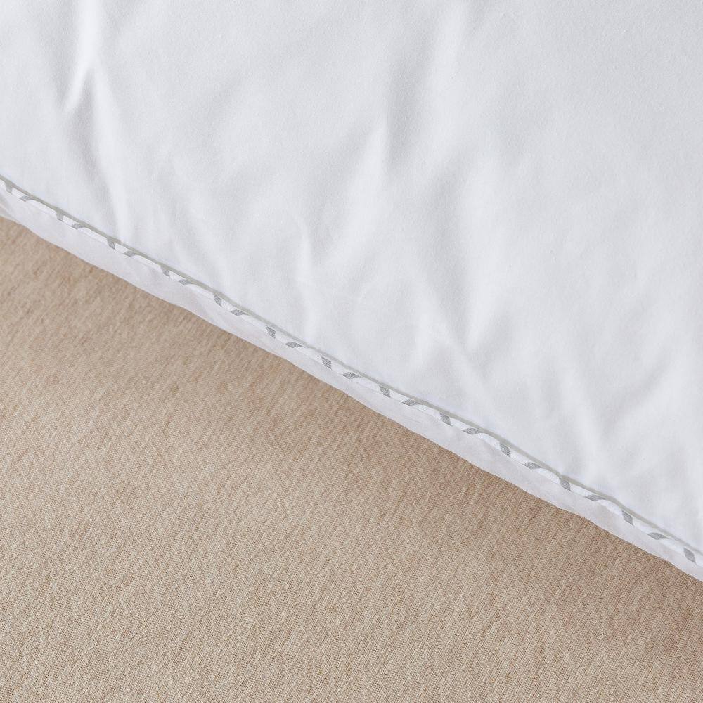 King White Cotton Down Pillow with Antimicrobial Cover