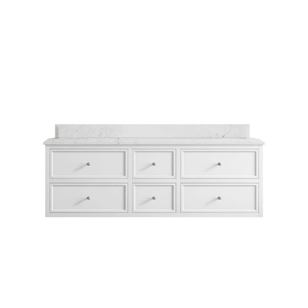 Willow Collections Roswell Floating 60 in. Double Sink Freestanding ...