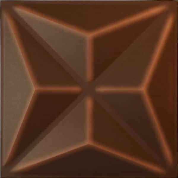 Ekena Millwork 19-5/8"W x 19-5/8"H Haven EnduraWall Decorative 3D Wall Panel, Aged Metallic Rust (Covers 2.67 Sq.Ft.)