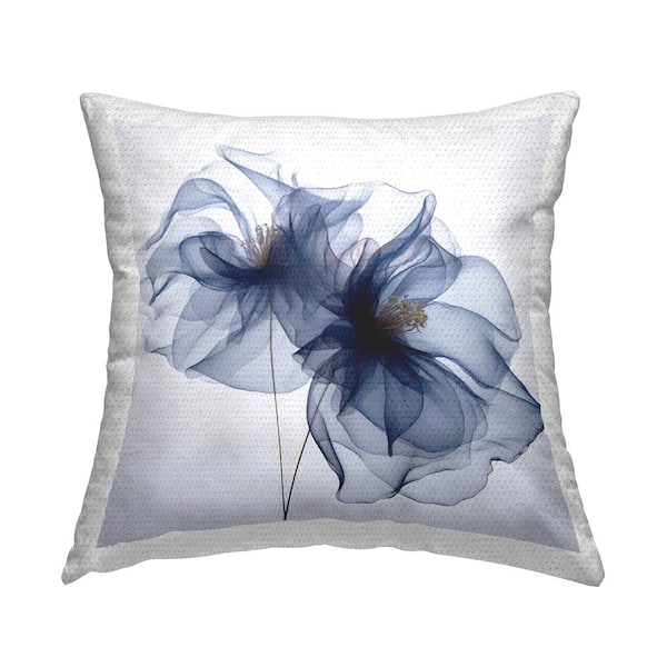 Stupell Industries Contemporary Blue Poppy Blue Square Outdoor Throw Pillow