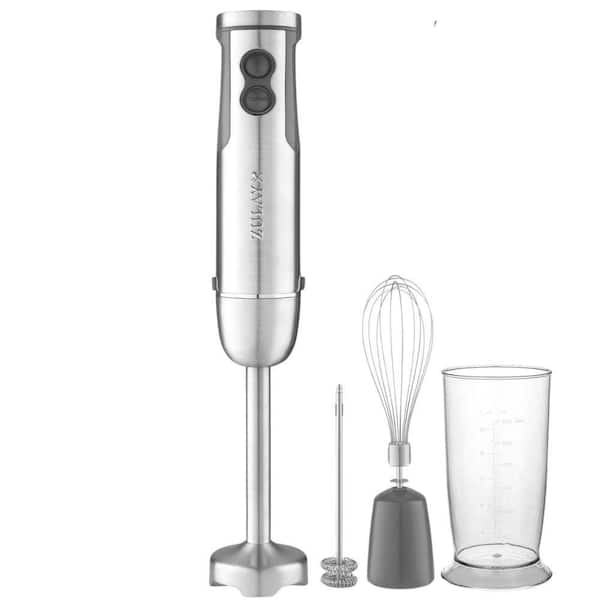 Zulay Kitchen 3-in-1 Immersion Blender Handheld 800-Watt 12-Speed (Gray)