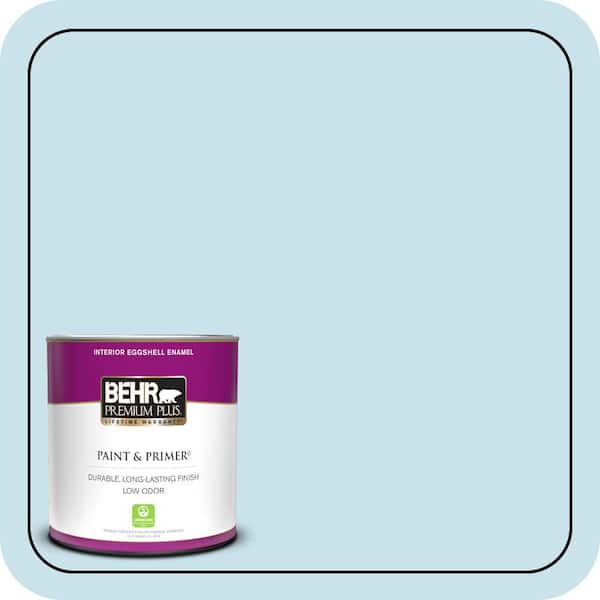 BEHR PREMIUM PLUS 1 qt. #PPL-24 Endless Sky Eggshell Enamel Low Odor Interior Paint & Primer